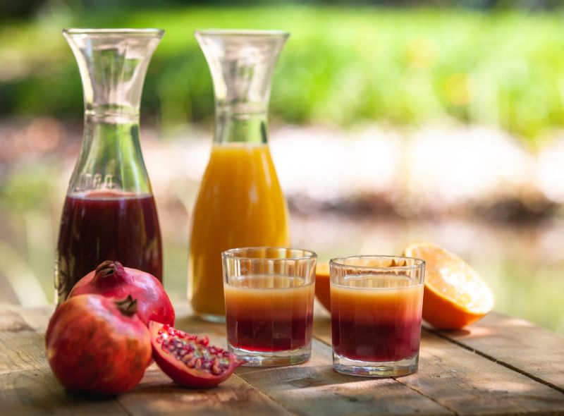 Succo di melagrano e arancia